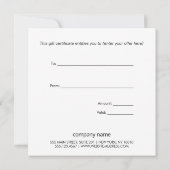 Rose Gold Snowflake Holiday Geschenkgutschein (Rückseite)