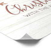 Rose Gold Snowflake Rustikale Winterferien Poster (Ecke)