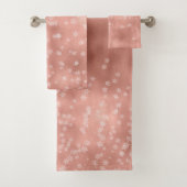 Rose Gold Snowflake Weihnachtsbadehandtücher Badhandtuch Set (Insitu)