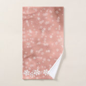Rose Gold Snowflake Weihnachtsbadehandtücher Badhandtuch Set (Handtuch)