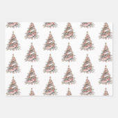 Rose Gold Snowflake Weihnachtsbaumen Geschenkpapier Set (Vorderseite 3)