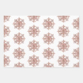 Rose Gold Snowflake Weihnachtsbaumen Geschenkpapier Set (Vorderseite 2)