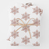 Rose Gold Snowflake Weihnachtsbaumen Geschenkpapier Set (Beispiel)