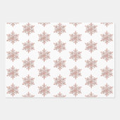 Rose Gold Snowflake Weihnachtsbaumen Geschenkpapier Set (Vorderseite)