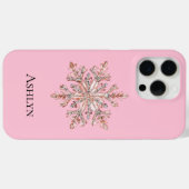 Rose Gold Snowflake Weihnachtsname Case-Mate iPhone Hülle (Rückseite (Horizontal))