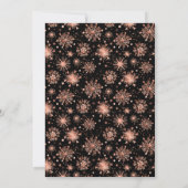 Rose Gold Snowflakes 16 . Geburtstag Einladung (Rückseite)