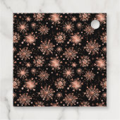 Rose Gold Snowflakes Babydusche Danke Geschenkanhänger (Rückseite)