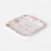 Rose Gold Snowflakes Babydusche Pappteller (Gewinkelt)