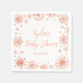 Rose Gold Snowflakes Babydusche Serviette (Vorderseite)