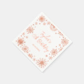 Rose Gold Snowflakes Geburtstagsparty Serviette (Ecke)