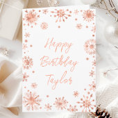 Rose Gold Snowflakes Glücklich Geburtstag Karte