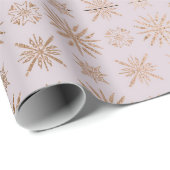 Rose Gold Snowflakes Muster Geschenkpapier (Rolleneckpunkt)