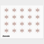 Rose Gold Snowflakes Weihnachten Runder Aufkleber (Blatt)