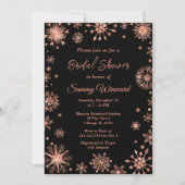 Rose Gold Snowflakes Winter Brautparty Einladung (Vorderseite)