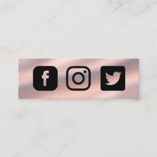 Rose Gold Social Media-Einlage Mini Visitenkarte