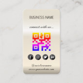 Rose Gold - Social Media QR Code Business Card Visitenkarte (Vorderseite)