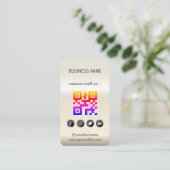 Rose Gold - Social Media QR Code Business Card Visitenkarte (Stehend Vorderseite)
