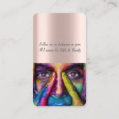 Rose Gold Social Media QR Code - Fotos Visitenkarte (Rückseite)