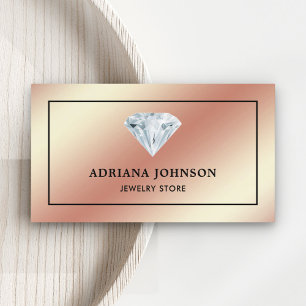 Rose Gold Solitär Diamant Schmuckladen Juwelier Visitenkarte