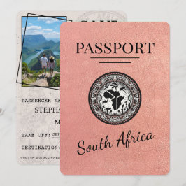 Rose Gold South Africa Passport Save The Date