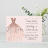 Rose Gold Sparkenkleid Bat Mitzvah Einladung (Stehend Vorderseite)