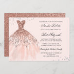 Rose Gold Sparkenkleid Diamond Bat Mitzvah Einladung<br><div class="desc">Mehr Farboptionen im Little Bayleigh Store!</div>