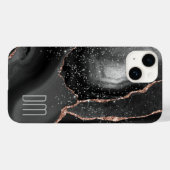 Rose Gold Sparkle Abstrakt Monogramm Case-Mate iPhone Hülle (Rückseite (Horizontal))
