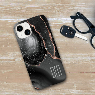 Rose Gold Sparkle Abstrakt Monogramm Case-Mate iPhone 14 Hülle