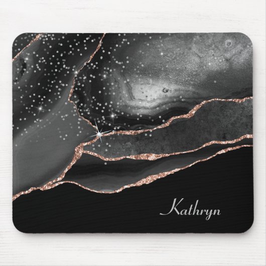 Rose Gold Sparkle Abstrakt Mousepad (Vorne)