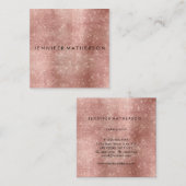 Rose Gold Sparkle Beauty Stylist Quadratische Visitenkarte (Vorne/Hinten)