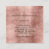 Rose Gold Sparkle Beauty Stylist Quadratische Visitenkarte (Rückseite)