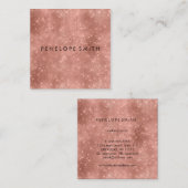 Rose Gold Sparkle Beauty Stylist Quadratische Visitenkarte (Vorne/Hinten)