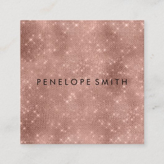 Rose Gold Sparkle Beauty Stylist Quadratische Visitenkarte (Vorderseite)