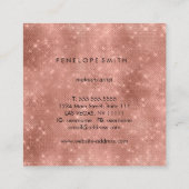 Rose Gold Sparkle Beauty Stylist Quadratische Visitenkarte (Rückseite)
