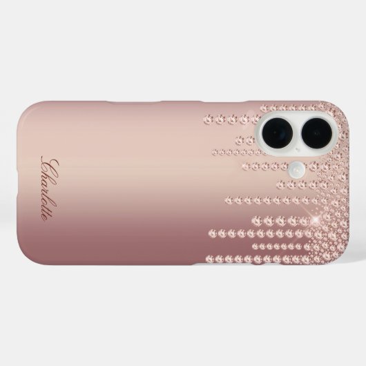 Rose Gold Sparkle Case-Mate iPhone Hülle (Rückseite (Horizontal))