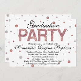 Rose Gold Sparkle Confetti Graduation Party Einladung