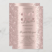 Rose Gold Sparkle Diamonds 30. Geburtstag Einladung (Vorne/Hinten)