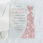 Rose Gold Sparkle Dress 70. Geburtstag Acryleinladungen<br><div class="desc">Rose Gold Sparkle Dress 70. Geburtstag Einladung Akryllische Einladungen - 70 & Fabulous Frauen 70. Geburtstagsparty Variation zu den Einladungen und passenden Gegenständen in unserem Shop</div>