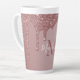 Rose Gold Sparkle Drilling Glitzer Monogram Milchtasse