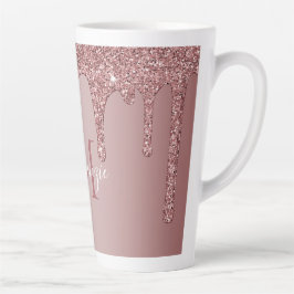 Rose Gold Sparkle Drilling Glitzer Monogram Milchtasse