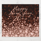 Rose Gold Sparkle Frohes Neues Jahr Schaumweinetikett (Einzelnes Label)