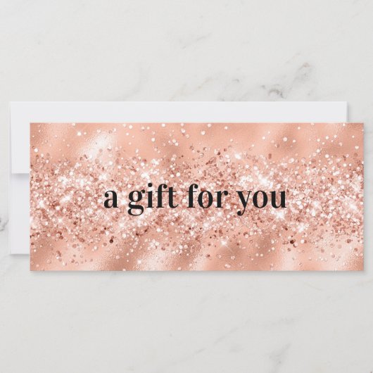 Rose Gold Sparkle Geschenkgutschein (Vorderseite)