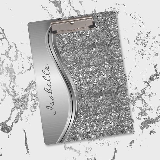 Rose Gold Sparkle Glam Bling Personalisiert Monogr Klemmbrett