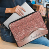 Rose Gold Sparkle Glam Bling Personalisiertes Meta Laptopschutzhülle