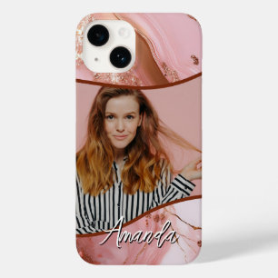 Rose Gold Sparkle Glam Foto Case-Mate iPhone 14 Hülle