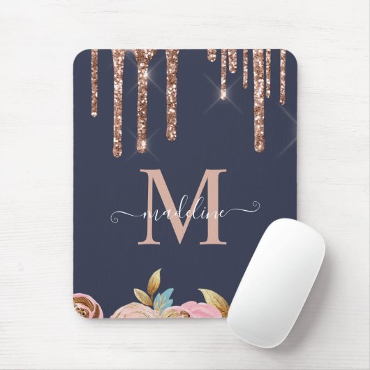 Rose Gold Sparkle Glam Glitzer Tropfen Ipad Fall Mousepad (Mit Mouse)
