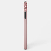Rose Gold Sparkle Glam Glitzer Tropfen Monogram iPhone Hülle (Rechte Seite)