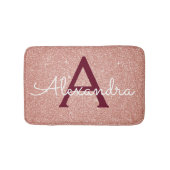 Rose Gold Sparkle Glitter Monogram Name & Initial Badematte (Vorderseite)