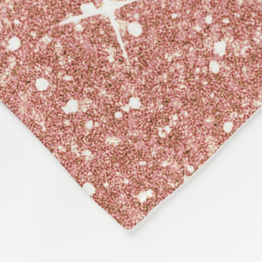 Rose Gold Sparkle Glitter Monogram Name & Initial Fleecedecke (Ecke)