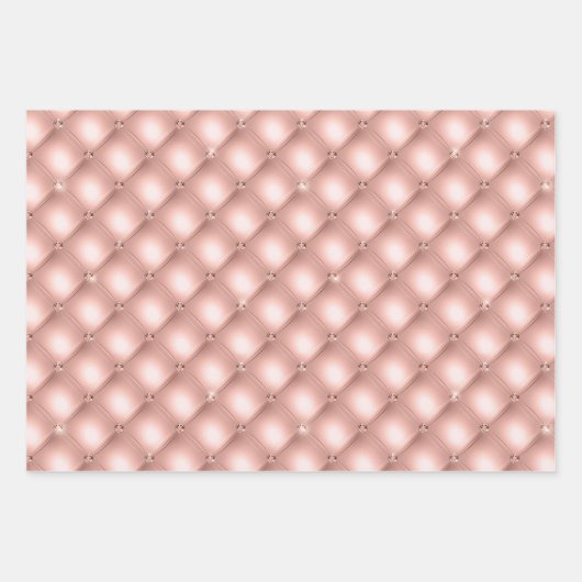 Rose Gold Sparkle Glitz und Glam Geschenkpapier Set (Vorderseite 2)